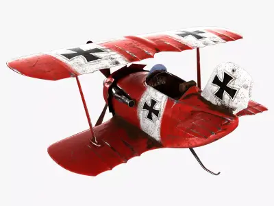 Cartoon Airplane Low-poly 3D model