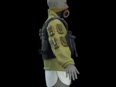 MALE JACKET VEST MASK 3D model