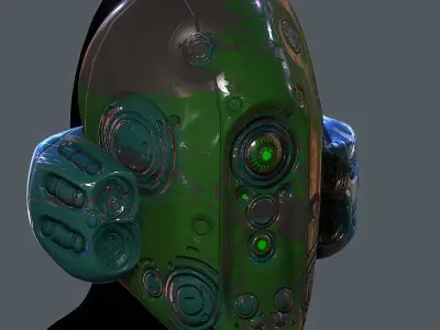 Gas mask helmet 3d model scifi Low-poly Low-poly 3D model