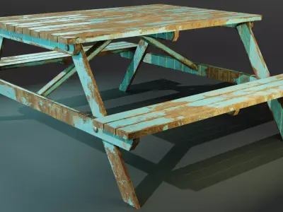 Picnic Table Free low-poly 3D model get