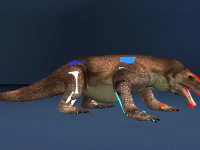 This is a low -polygonal model of the Dragon Komodo  3D model