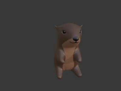 Otter 3d lowpoly model Low-poly 3D model