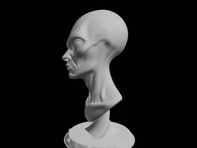 Extraterrestrial Bust Sci Fi Sculpture 3D print model purchase