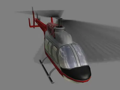 Jet Ranger V6 Helicopter Low-poly 3D model