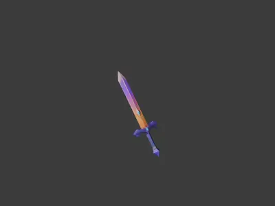 Radiant Blade Stylized Fantasy Sword Low-poly 3D model
