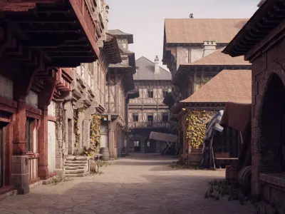 Medieval Modular Town 3D model