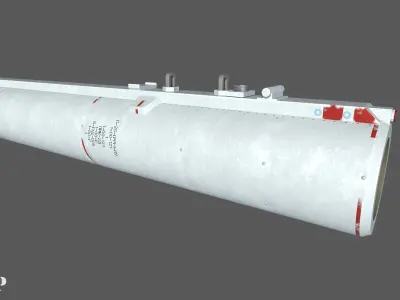 S25 Soviet Unguided Missale PBR Game Model Low-poly 3D model