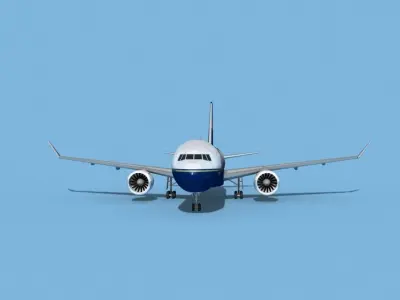 Boeing 767-400 North American 3D model