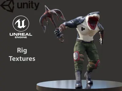 Killer Shark Low poly Free low-poly 3D model