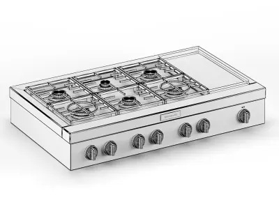 KitchenAid Gas Rangetop KCGC558JSS 3D model