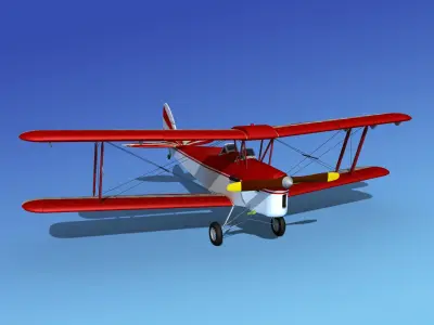 Dehavilland DH82 Tiger Moth V12 3D model