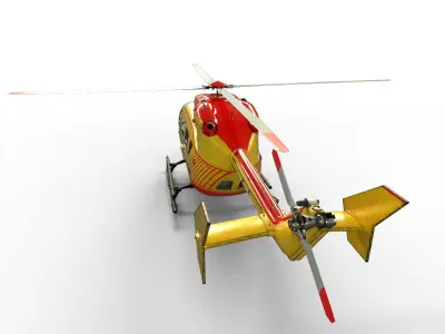 EC145 Helicopter Low-poly 3D model