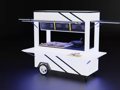 Street Food Cart Low-poly 3D model buy