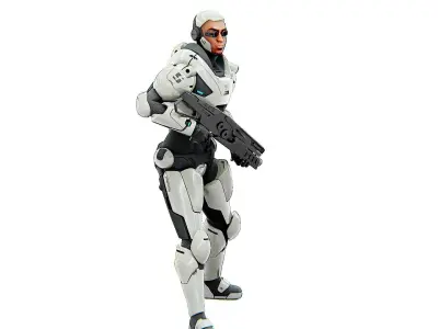 CYBORG SOLDIER F-200  Rigged for Unreal Engine - Unity - MIXAMO  3D model