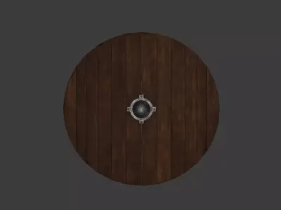 Handmade shield Low-poly 3D model