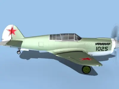Curtiss P-40N Tomahawk USSR 3D model