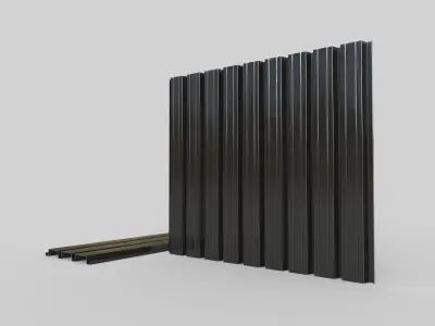 Corrugated galvanized sheets 4 Low-poly 3D model
