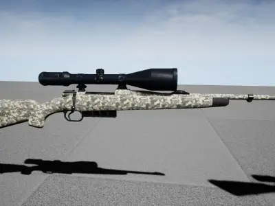 Hunting Rifle Pack Low-poly 3D model