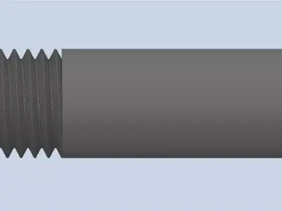 Bolt Partial Thread Hexagonal Head M24x140mm 3D model