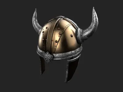 Viking Helmet Game-Ready PBR Low-poly 3D model
