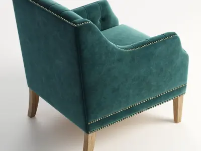 chair teal velvet accent Free 3D print model