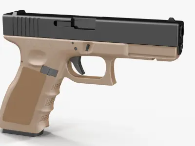 Glock 17 Brown Low-poly 3D model