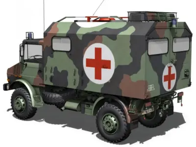 Mercedes Benz Unimog U1300L - Ambulance 3D model
