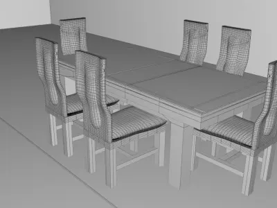 Table with chairs Free 3D model purchase