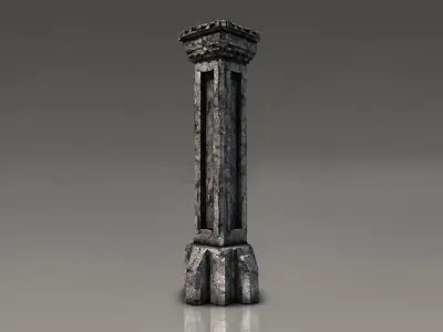 Stone column 4 Low-poly 3D model