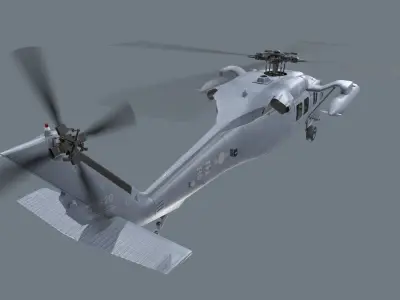 UH-60 Black Hawk South Korea Air Force Complex Animation Low-poly 3D model