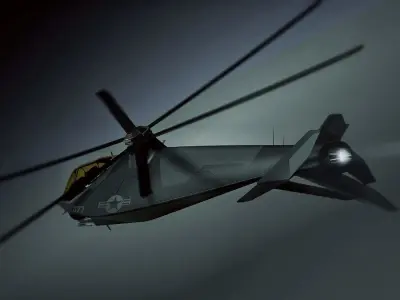 F35 C0MANCHE C0NCEPT Low-poly 3D model