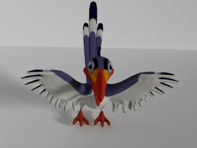 Zazu Bird  Low-poly 3D model
