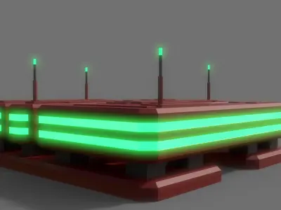 PBR Sci-Fi Building A09 Low-poly 3D model