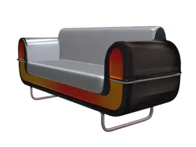 Modern Futuristic Sci-Fi Sofa Cyberpunk Lounge Couch Low-poly 3D model