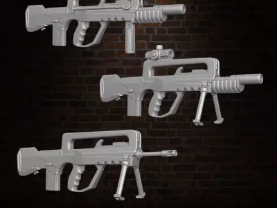 Famas Collection v2 3D printables for action figures 3D print model