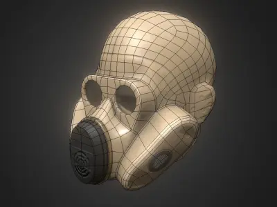 Gas mask Homyak Low-poly 3D model