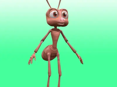 Cartoon Cute Ant  Low-poly 3D model