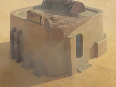 Tatooine building Free low-poly 3D model