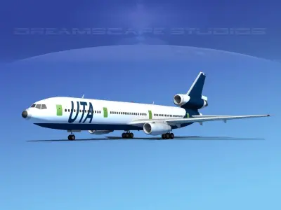 Douglas DC-10 UTA 3D model
