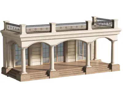 Classic Porch Entrance to the house  3D model