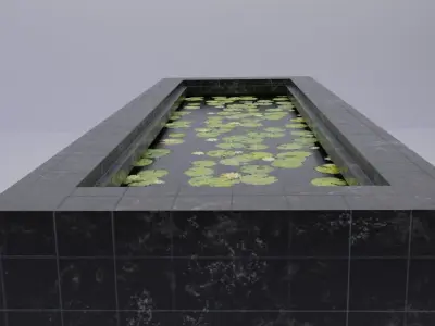Simple garden pond Low-poly 3D model