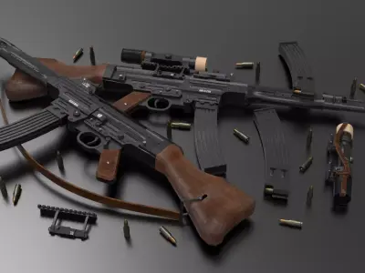 STG 44 Weapon Fps-Tps Low-poly 3D model