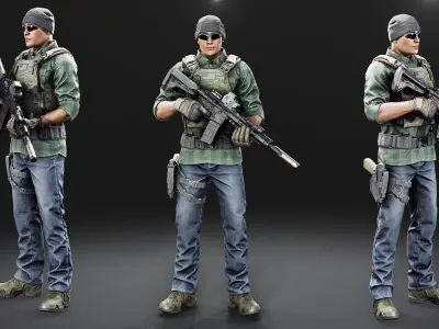 PMC Soldier V2 Low-poly 3D model