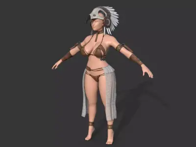 indigenous clothes boy asset woman Low-poly 3D model