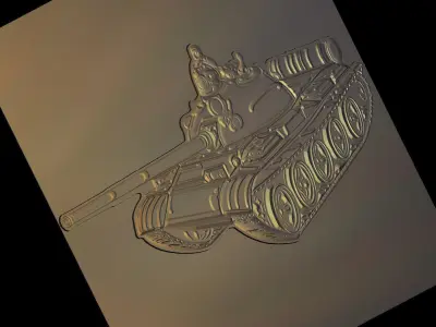 Tank V2 Suitable for embossing Hot Foil Technique 3D model