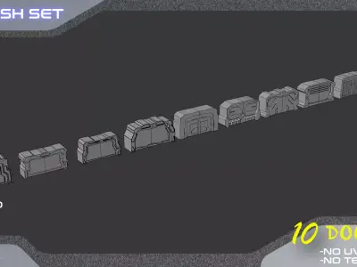10 Sci Fi Doors 3D model