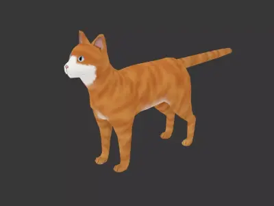 Orange Cat - NPR Free low-poly 3D model