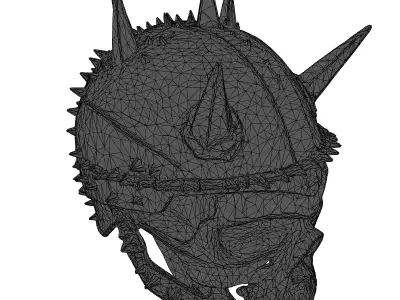 Spiked Skull Warrior Helmet 3D model