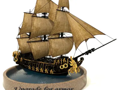 Pirate Ship Low-poly 3D model