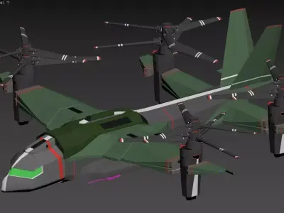3D model of a futuristic aircraft  3D model